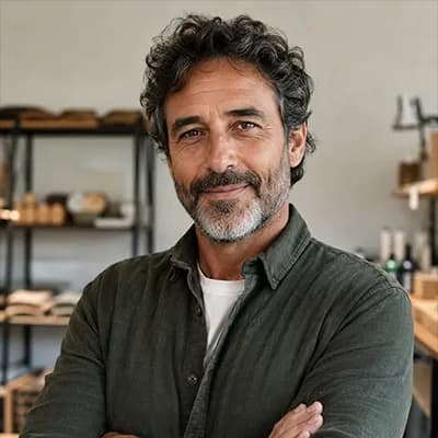 Comerciante en su panadería